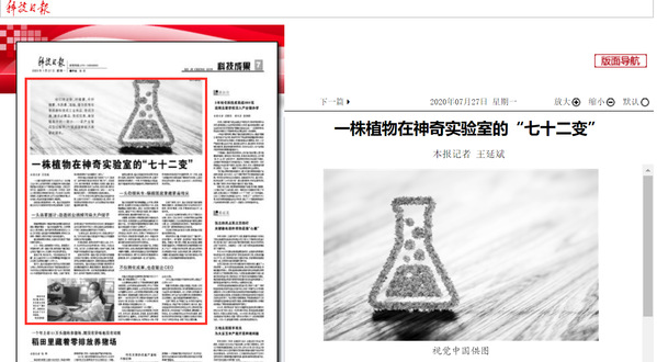 《科技日報》刊文介紹齊魯工業(yè)大學(xué)（省科學(xué)院）生物基材料與綠色造紙國家重點(diǎn)實(shí)驗室